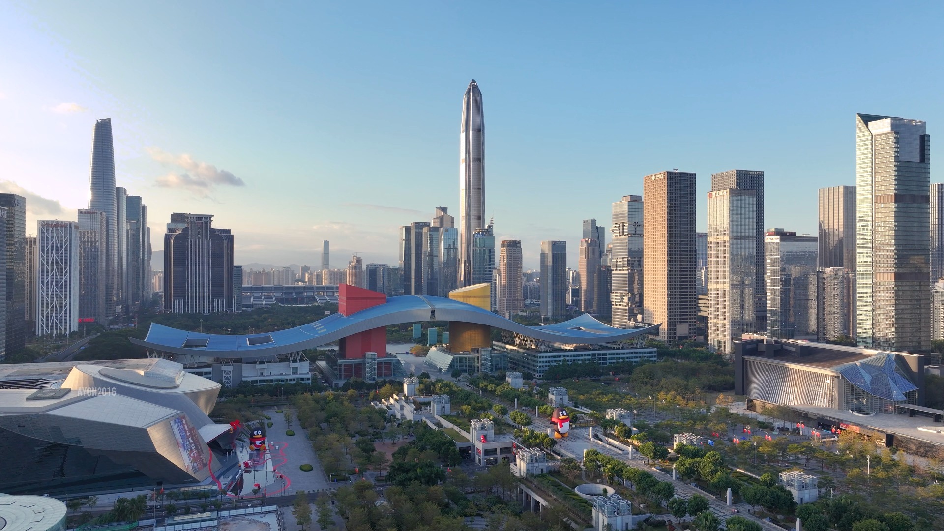 深圳市民中心航拍5k御三