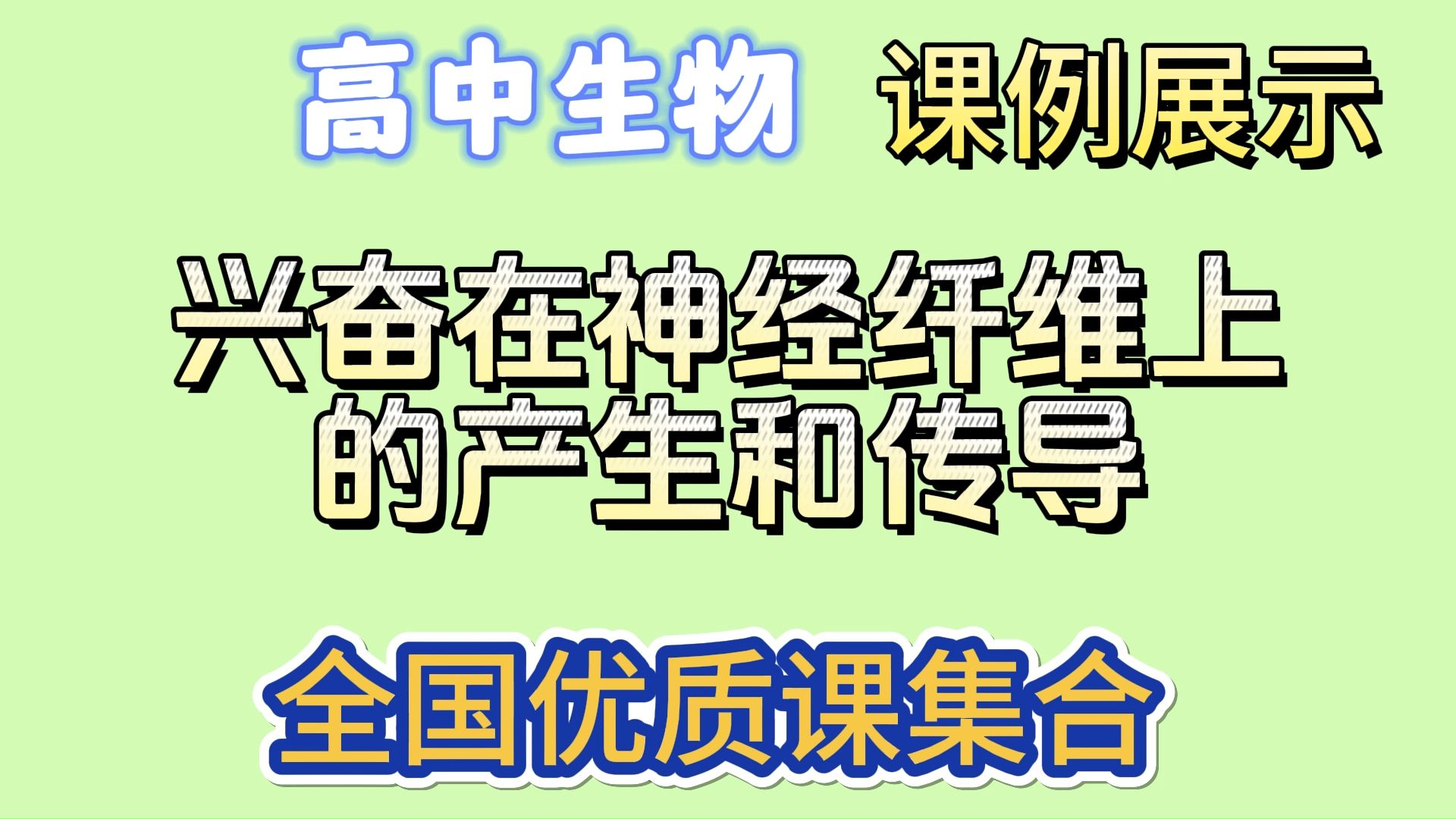 高中生物学 选择性必修一 第二章 第3节 兴奋在神经纤维上的产生和传导 神经冲动的产生和传导 神经调节 公开课 展示课 示范课 优质课 课堂教学 教学视频...