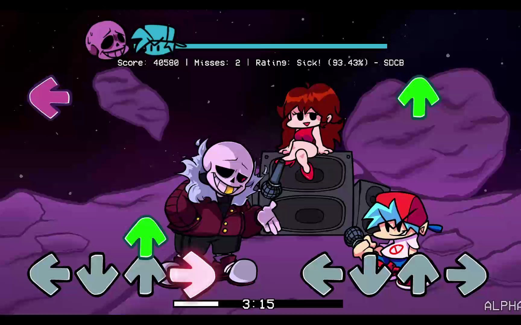 【fnf】fallen stars坠星sans测试版初见过关!_音游热门视频