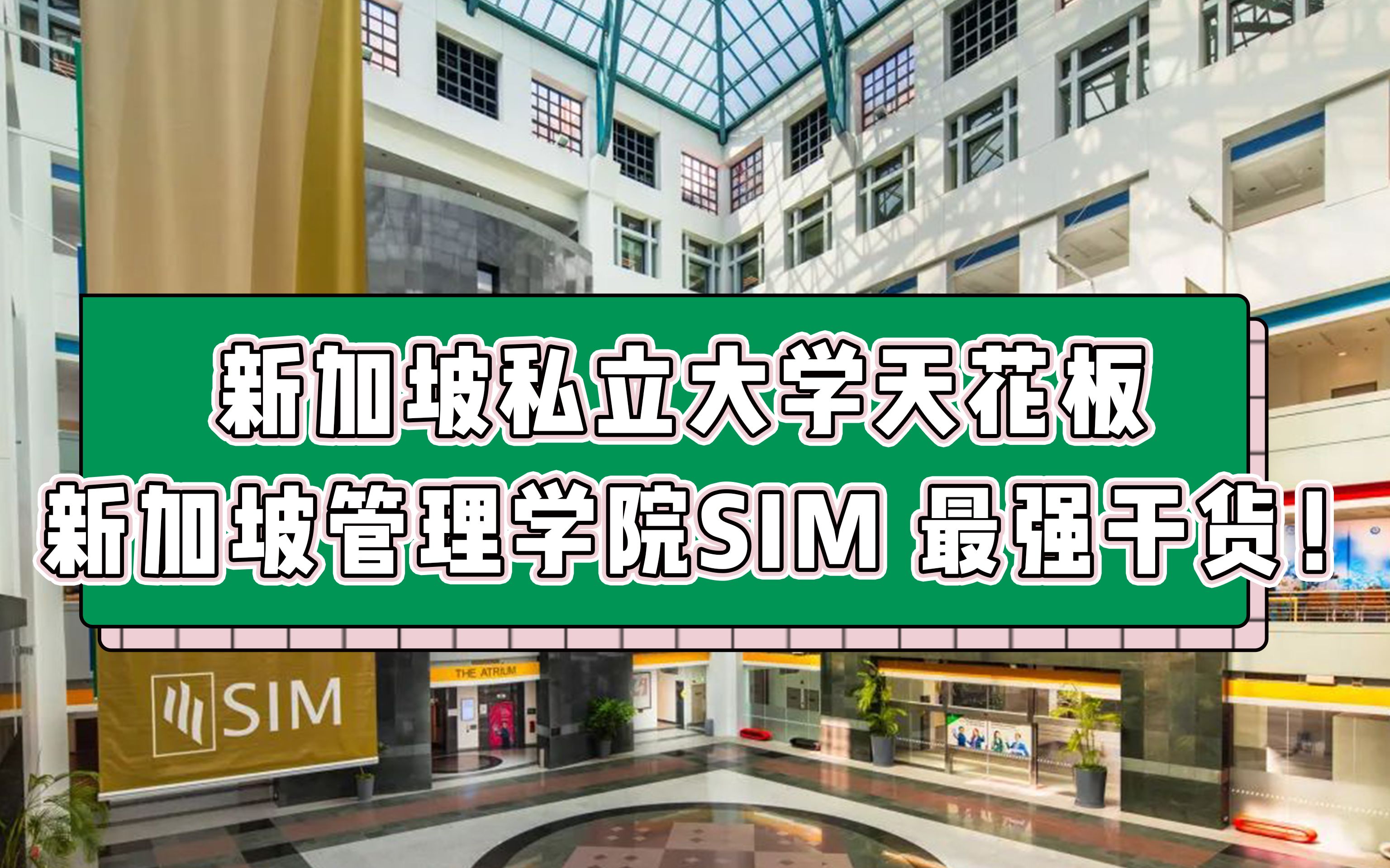 新加坡私立大学天花板  新加坡管理学院SIM最强干货哔哩哔哩bilibili