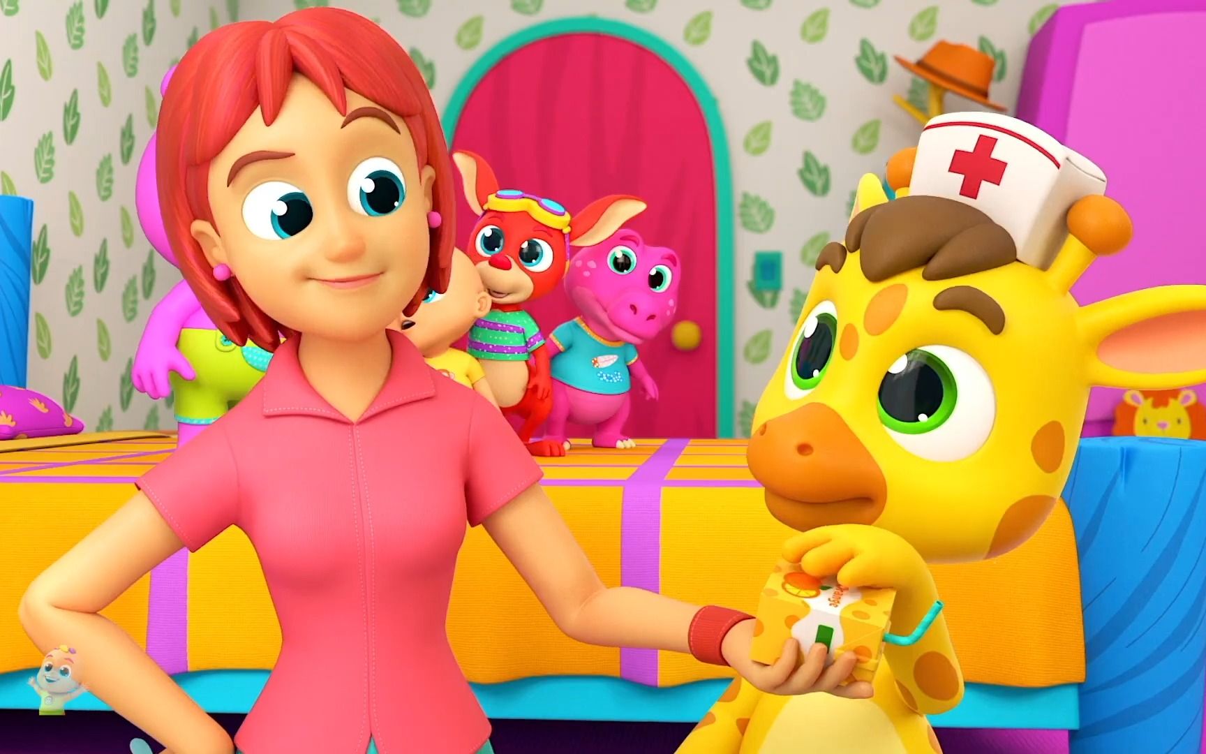 five little babies jumping on the bed nursery rhyme for babies在