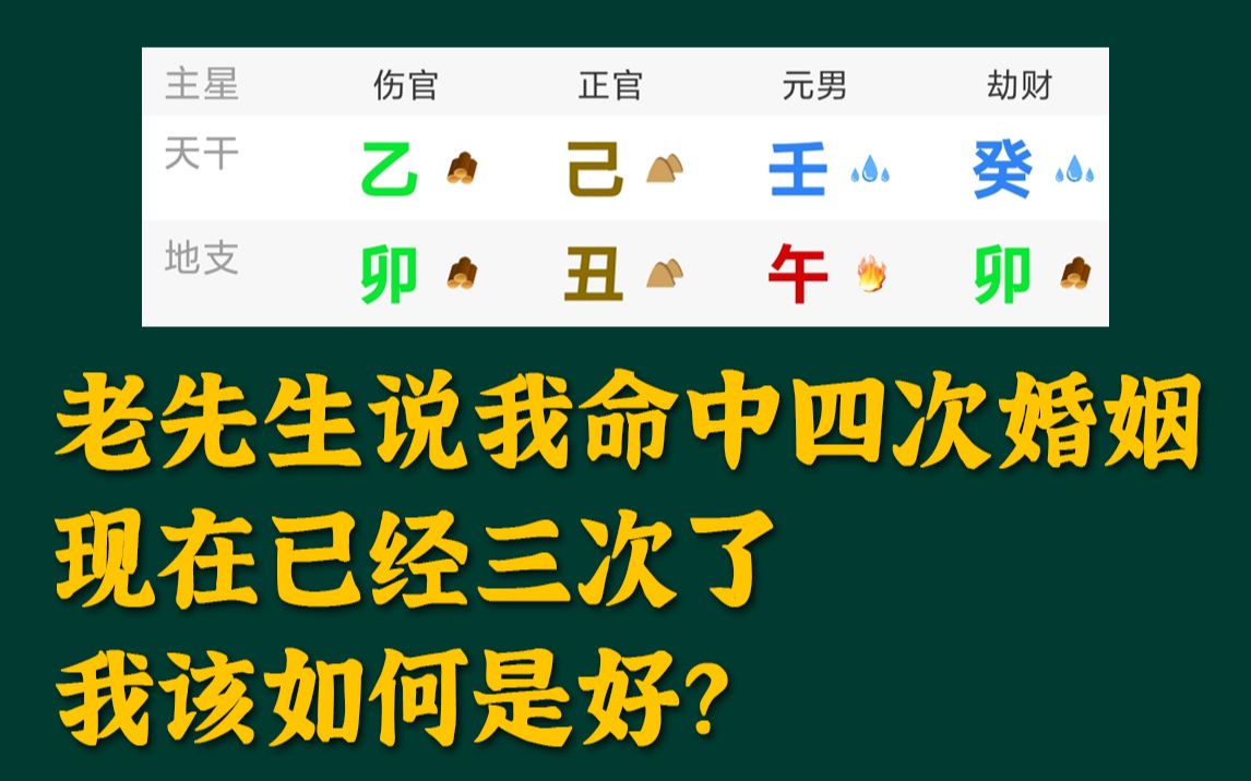 命理分享|老先生说我命中四次婚姻,现在已经三次了,第四次什么时候出现?哔哩哔哩bilibili