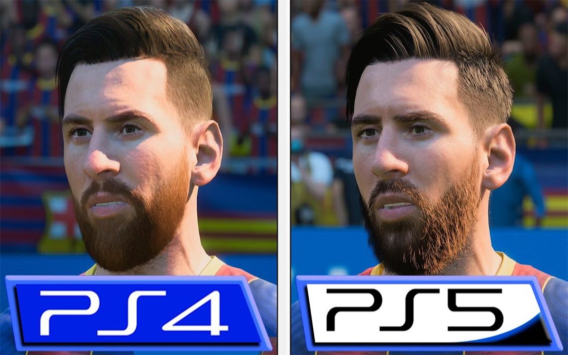 《fifa21》 ps4 vs ps5 游戏画面对比 帧数对比 4k 60帧视频_哔哩哔哩