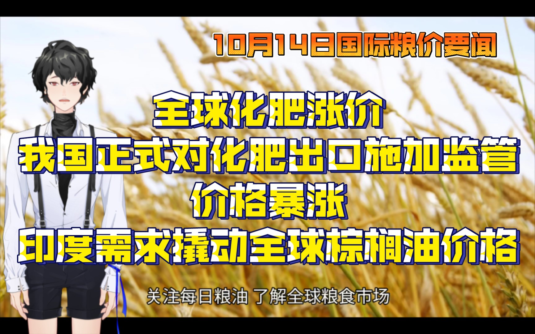 10月14日国际粮价信息分享:全世界的化肥都在涨价,我国正式对化肥出口施加监管,价格暴涨,印度撬动全球棕榈油价格哔哩哔哩bilibili