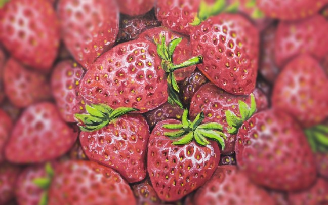 【手绘】水粉草莓步骤