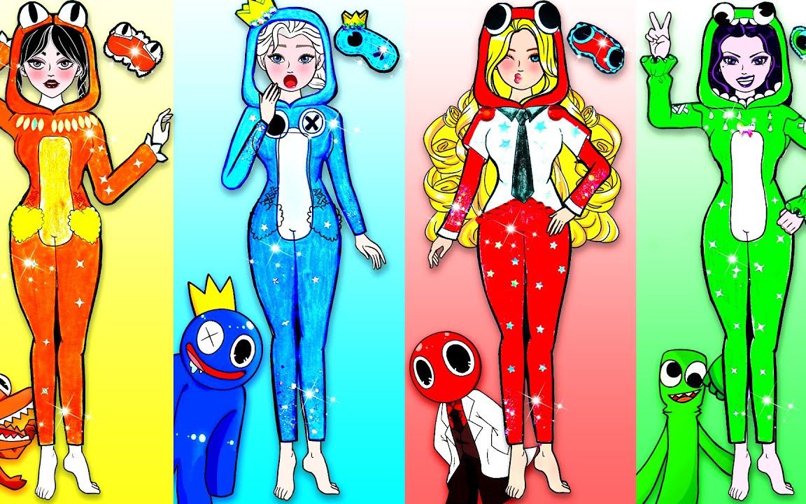 纸娃娃动画:彩虹朋友换装挑战,冰蓝艾莎公主vs火红瓢虫雷迪,你更喜欢