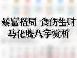 下载视频: 暴富格局 食伤生财 马化腾八字赏析