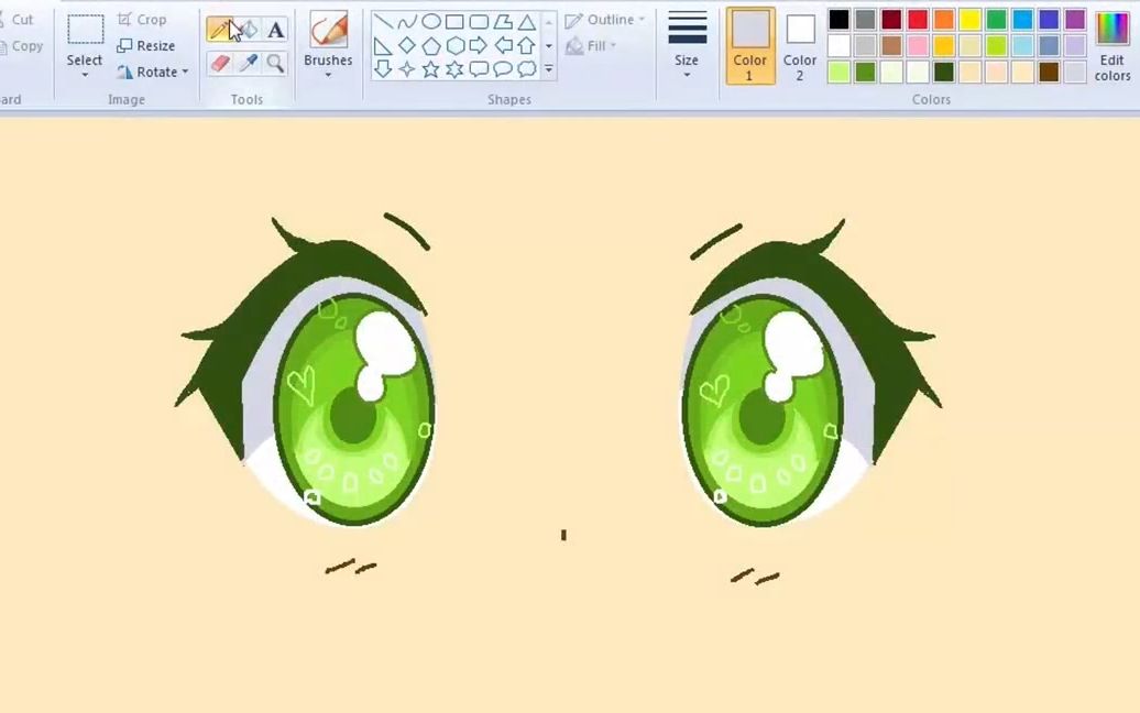 【搬运】如何使用系统画图工具鼠绘动漫人物眼睛哔哩哔哩bilibili