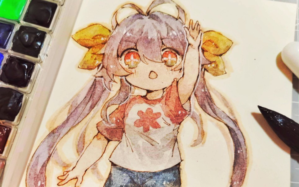 【水彩过程】画个喵帕斯