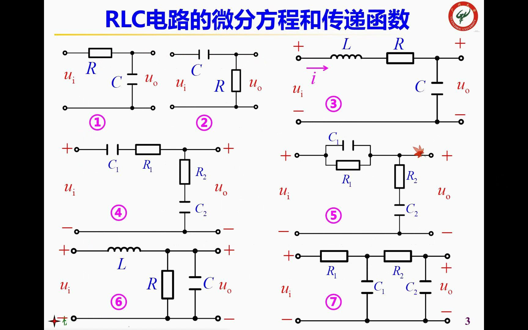 [图]自动控制原理+机械控制原理_03课_2_RLC电路的微分方程