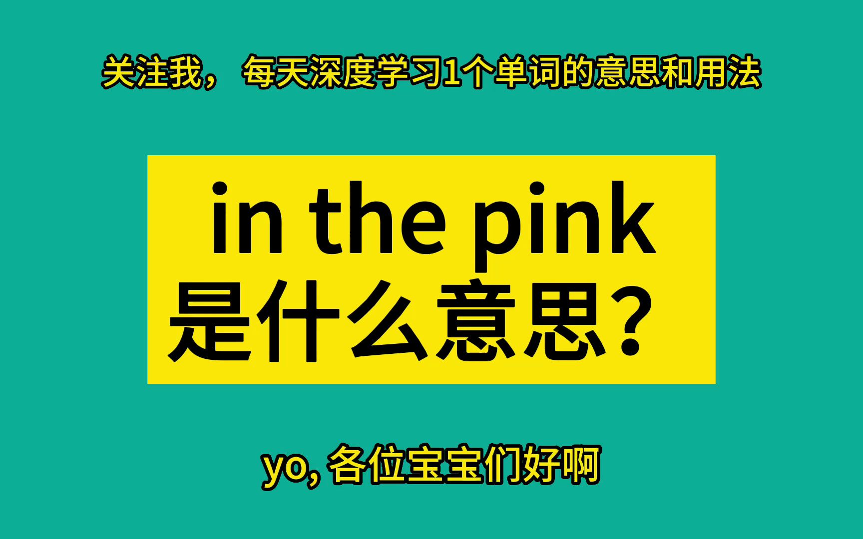 in the pink 是什么意思?哔哩哔哩bilibili