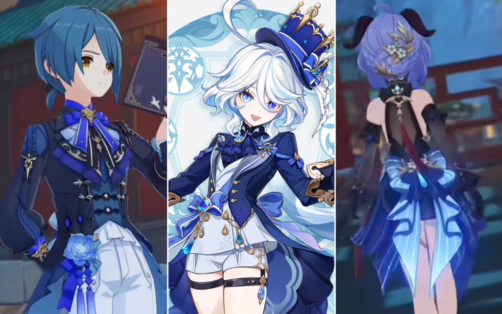 你们觉不觉得行秋皮肤 甘雨皮肤后摆≈芙宁娜衣服