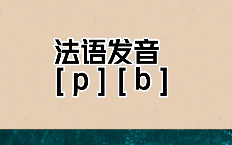 天天学法语口语 法语发音 [p][b]哔哩哔哩bilibili