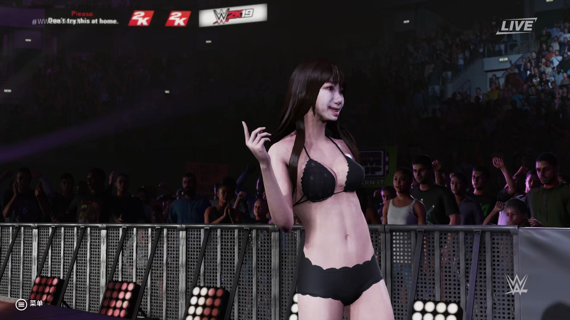 [图]【WWE 2K19】 约翰·塞纳 VS 与田祐希 & 横野すみれ (横野堇) 【1V2强弱不等赛】