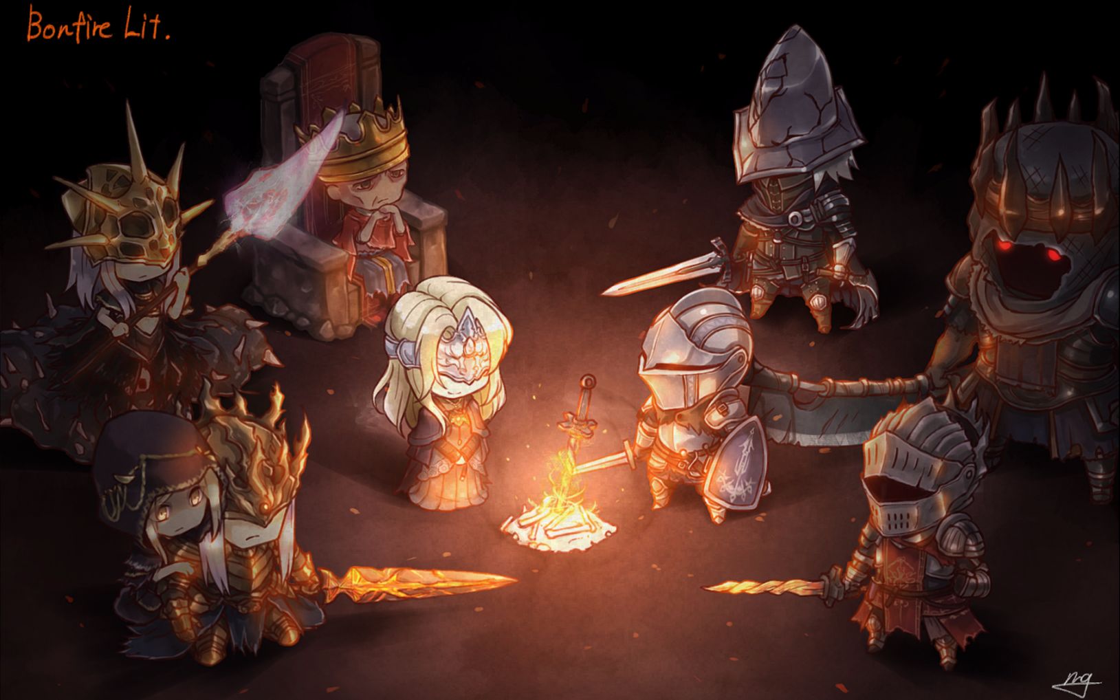 黑暗之魂3绘画世界大小姐挥手画面