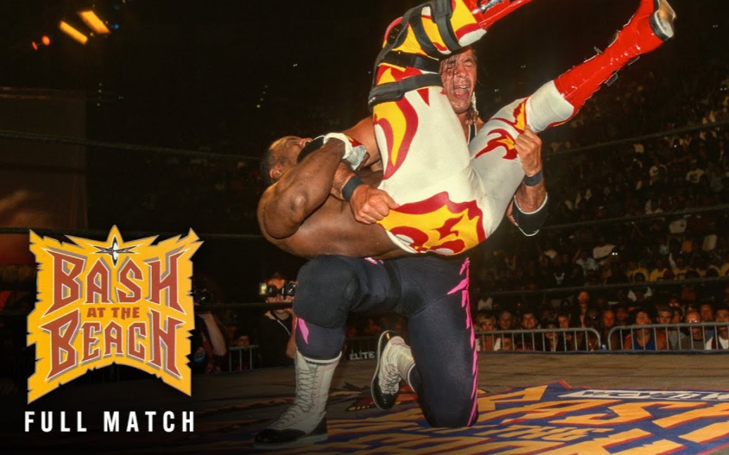 布克·t vs 布雷特·哈特 wcw bash at the beach 1998
