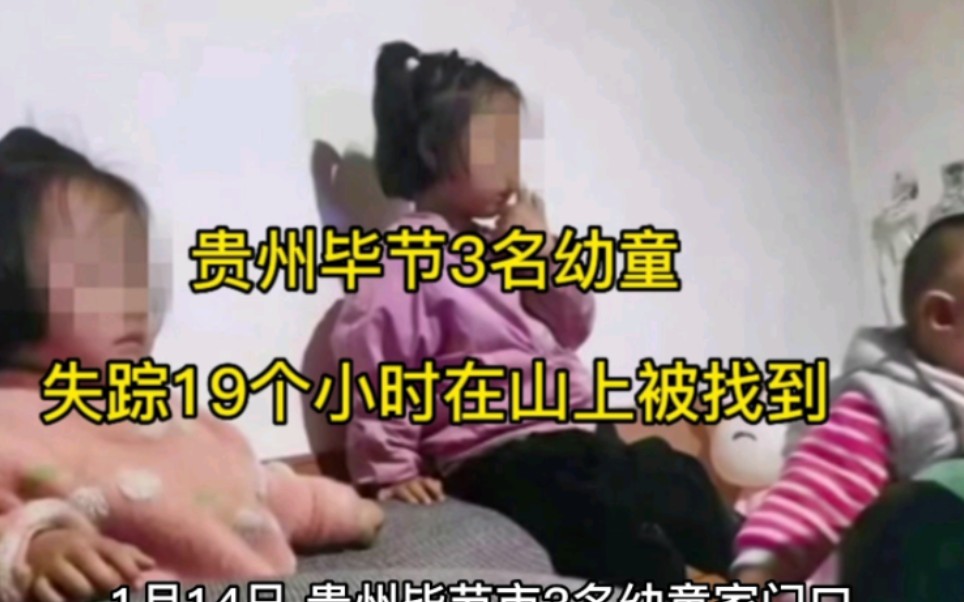 贵州毕节3名幼童失踪19个小时在山上被找到哔哩哔哩bilibili