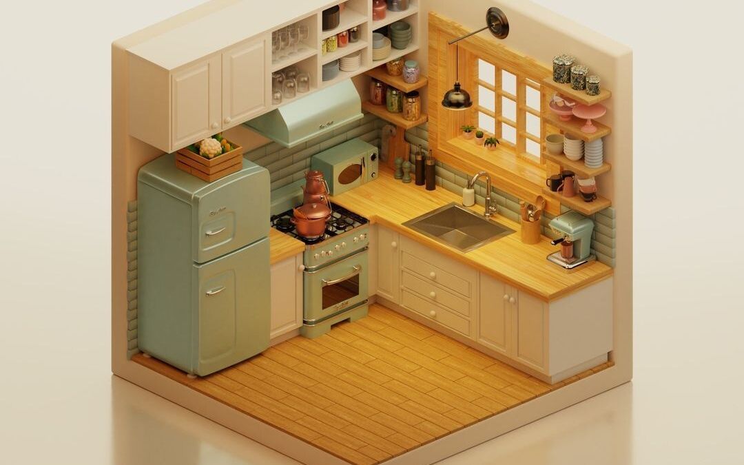 【3dmax房子建模】厨房模型基础讲解,模型建模,小白必看!