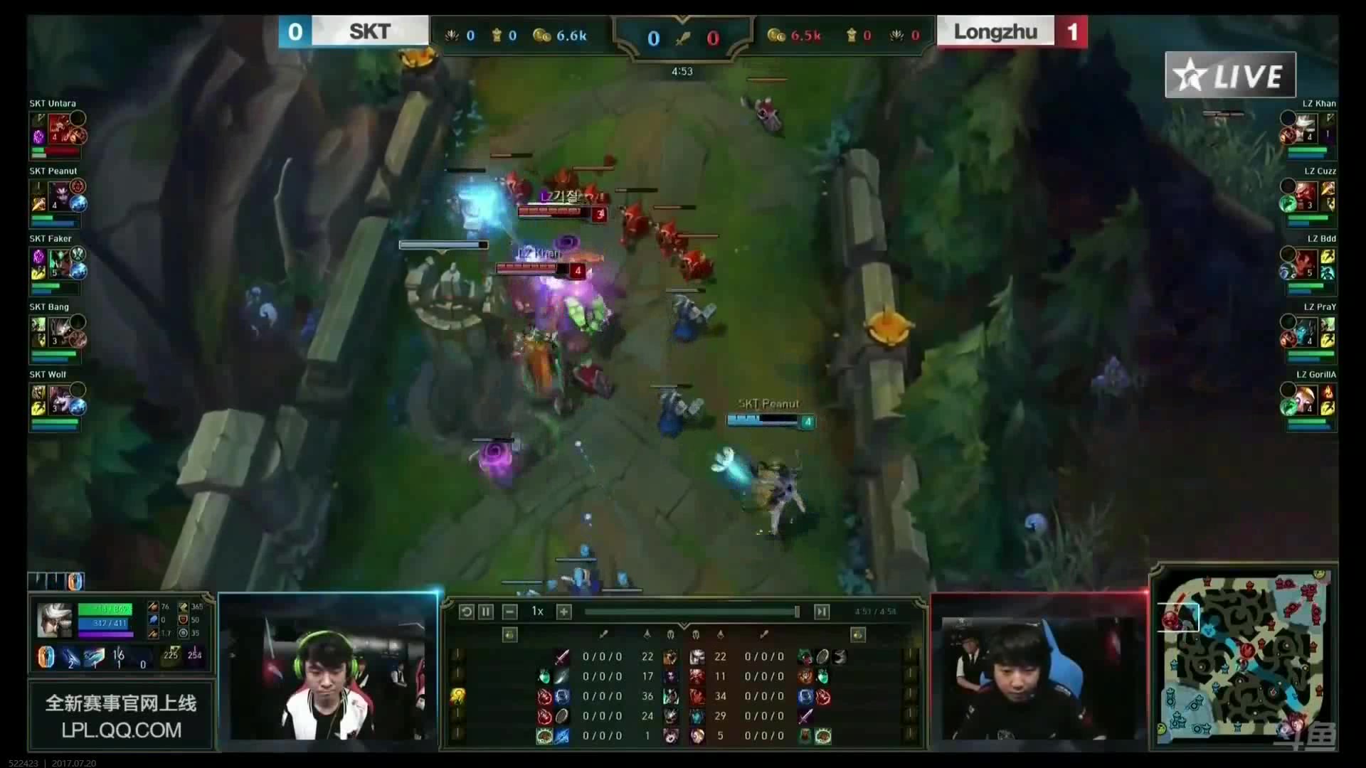 [图]LCK夏季赛 LZ vs SKT 第二场赛事回顾