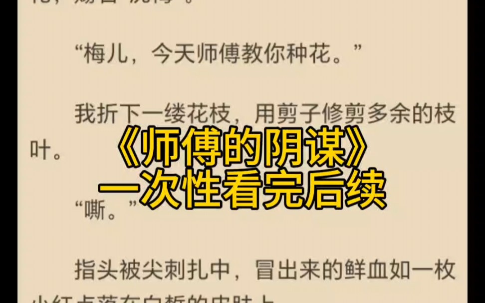 《师傅的阴谋》梅儿今天师傅教你种花 超好看言情小说分享哔哩哔哩bilibili