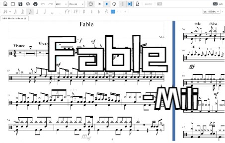 [譜]mili-fable musescore(drum sheet/drum score)