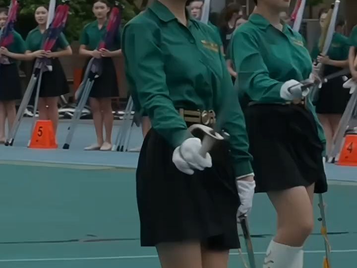 耍花枪·女子中学·中国台湾省北一女中仪队总队长吴圻均#高中#仪队