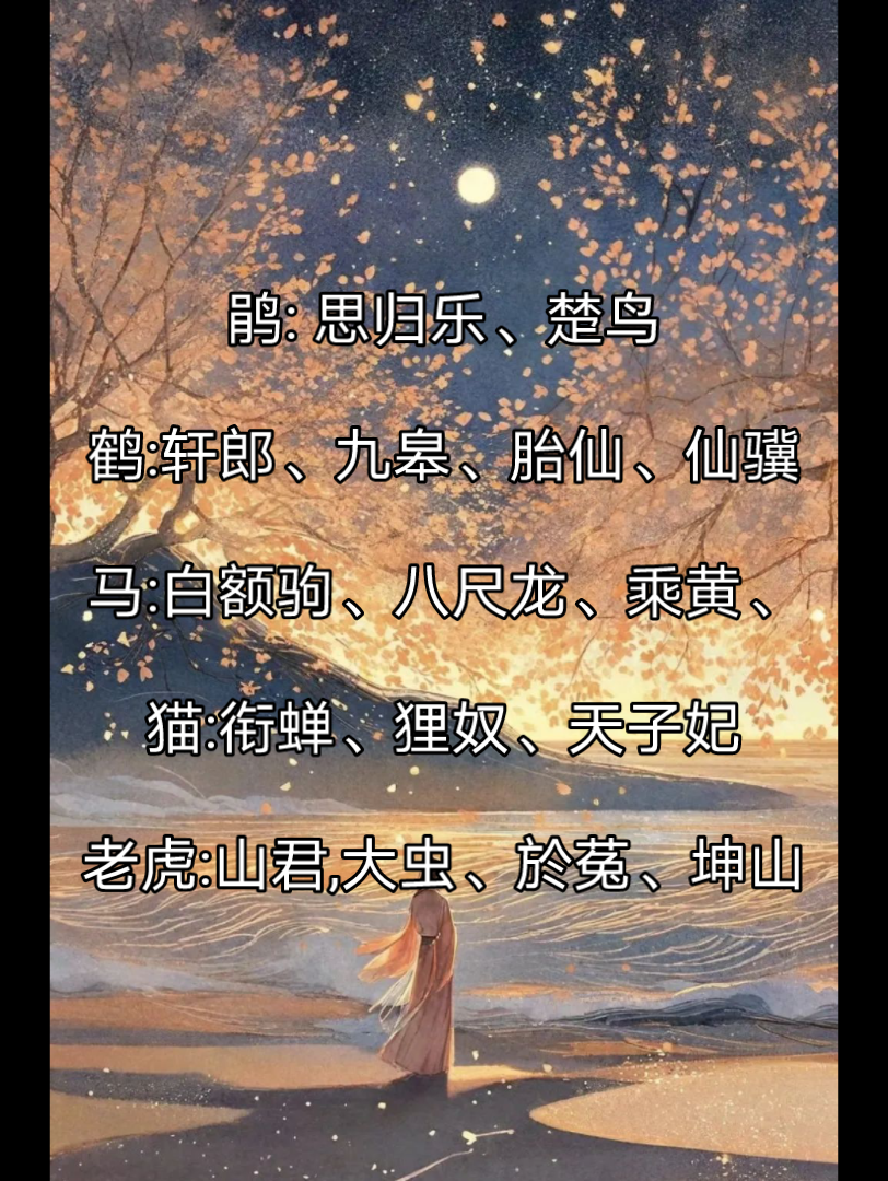 古人对动物的雅称