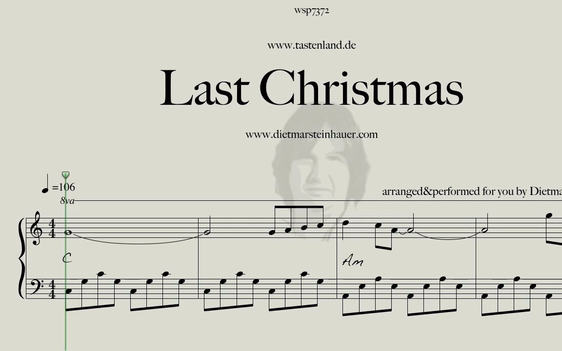 hd西洋通俗音乐lastchristmas五线谱视奏模式