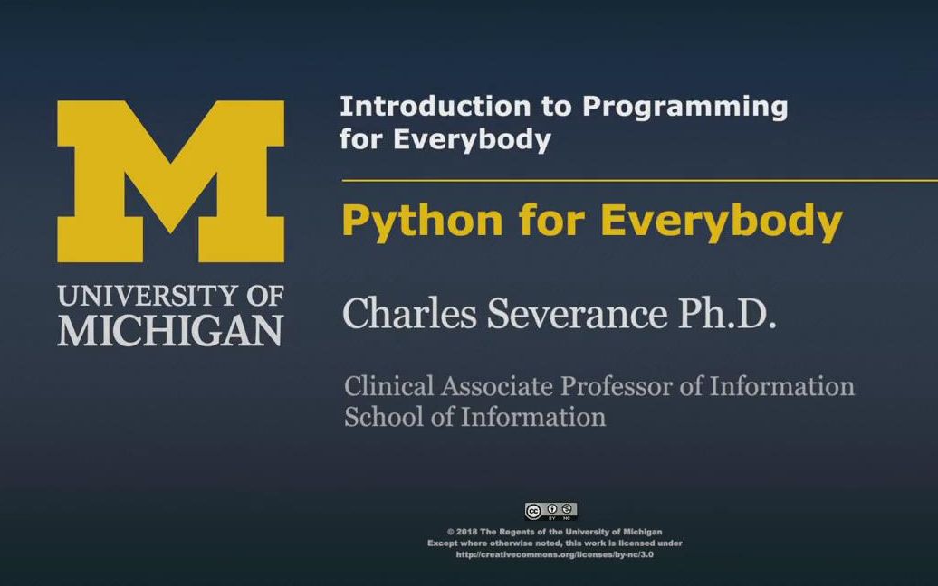 [图]Python for Everyone (Getting Started with Python) Coursera课程