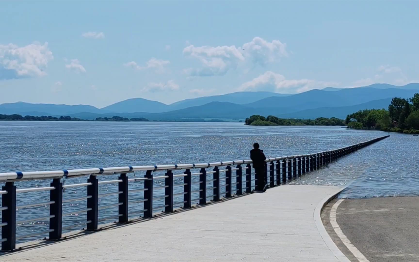 饶河县的乌苏里江也涨水了.