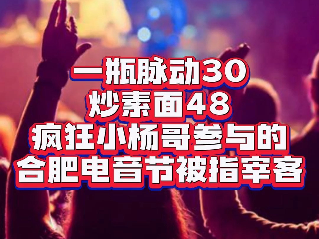 一瓶脉动30 炒素面48 疯狂小杨哥参与的合肥电音节被指宰客哔哩哔哩bilibili