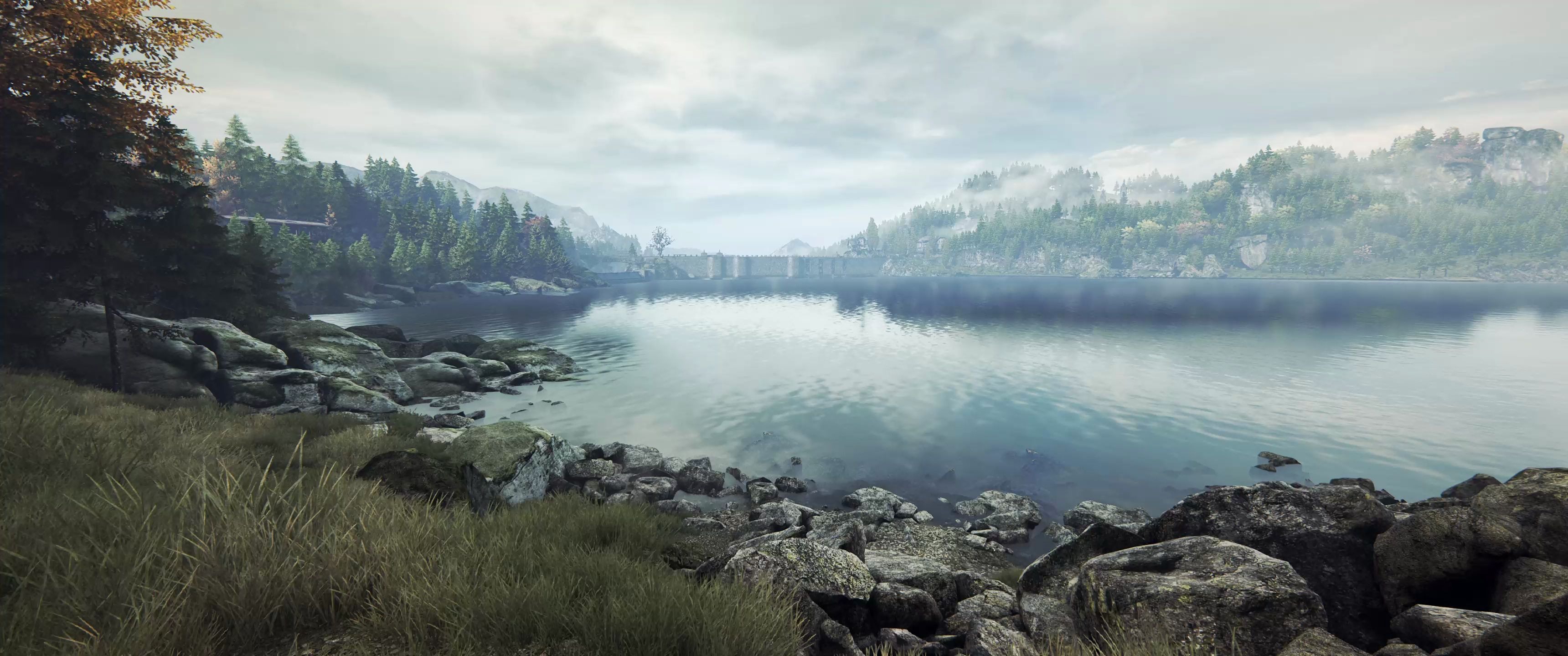 【4K】壁纸分享Ethan Carter Peaceful L akeside view looped 21:9 3440x1440 60fps哔哩哔哩bilibili