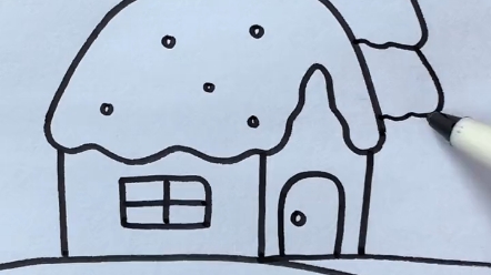 雪简笔画 房子图片