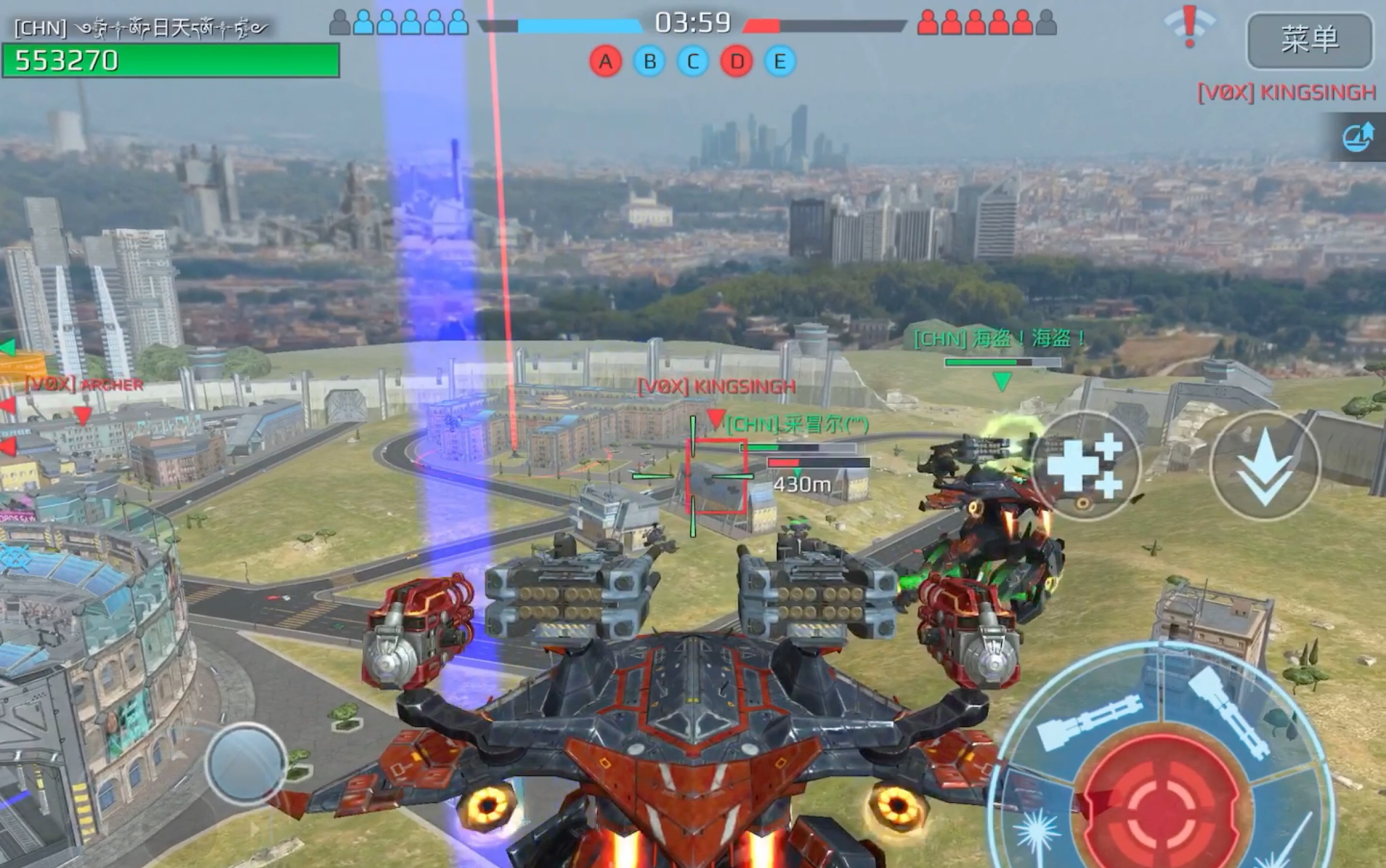 war robots 战队视频 chn vs a山;vox;exo (三场,泰坦实战)