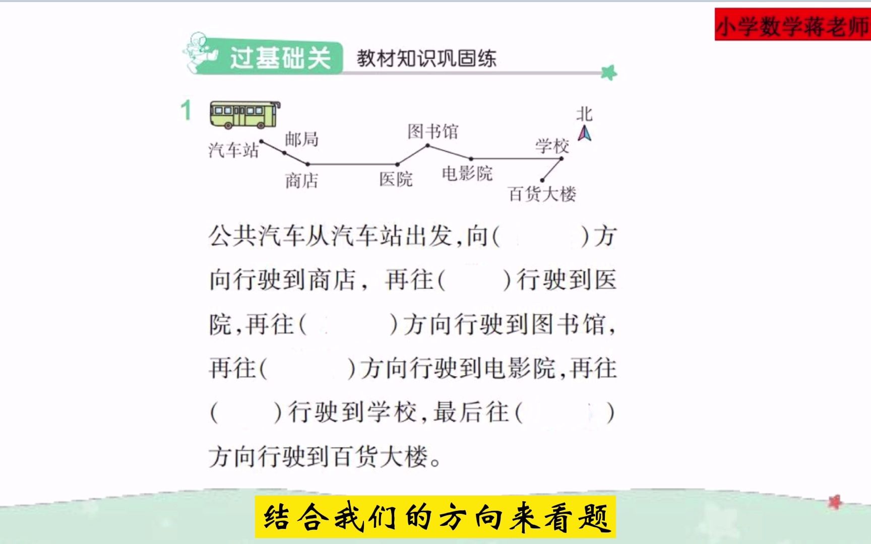 三年级数学下册:第4课《认识方向》解决路线难题技巧哔哩哔哩bilibili