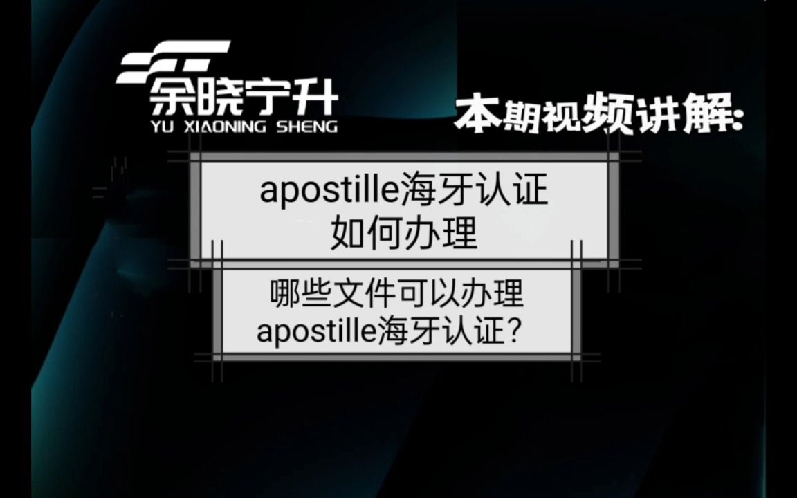 Apostille海牙认证如何办理?哔哩哔哩bilibili