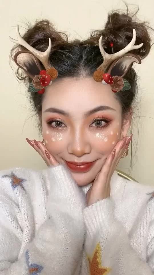 仿妆教程751590圣诞麋鹿妆04我想要撞到你93里