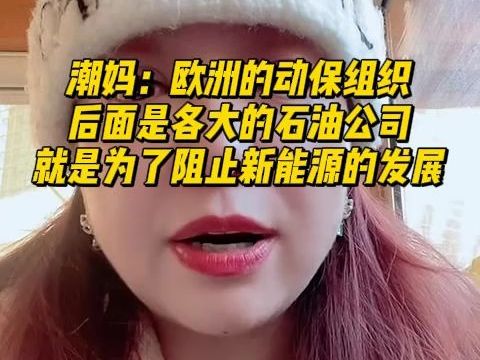 【潮妈切片】潮妈:欧洲的动保组织,后面是各大的石油公司,就是为了阻止新能源的发展哔哩哔哩bilibili