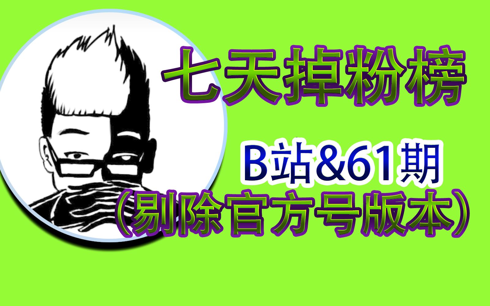 【B榜&61期】一周B站UP主掉粉数据排行榜TOP20,齐天大肾余潇洒、柳飘飘了吗、索弟与恩哥等上榜哔哩哔哩bilibili