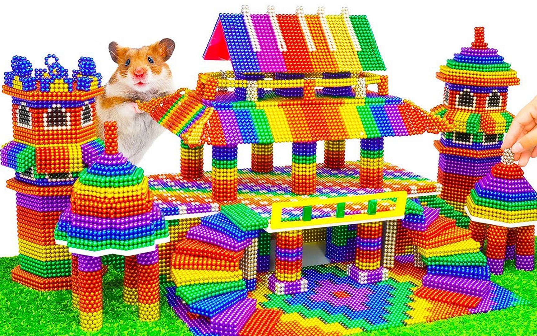 活动  才华横溢,用巴克球玩具制作一座仓鼠城堡,看着难,做起来超简单