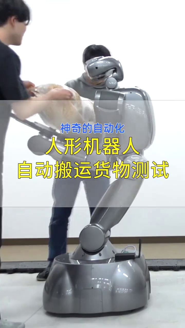 日本人形机器人自动搬运袋装货物测试