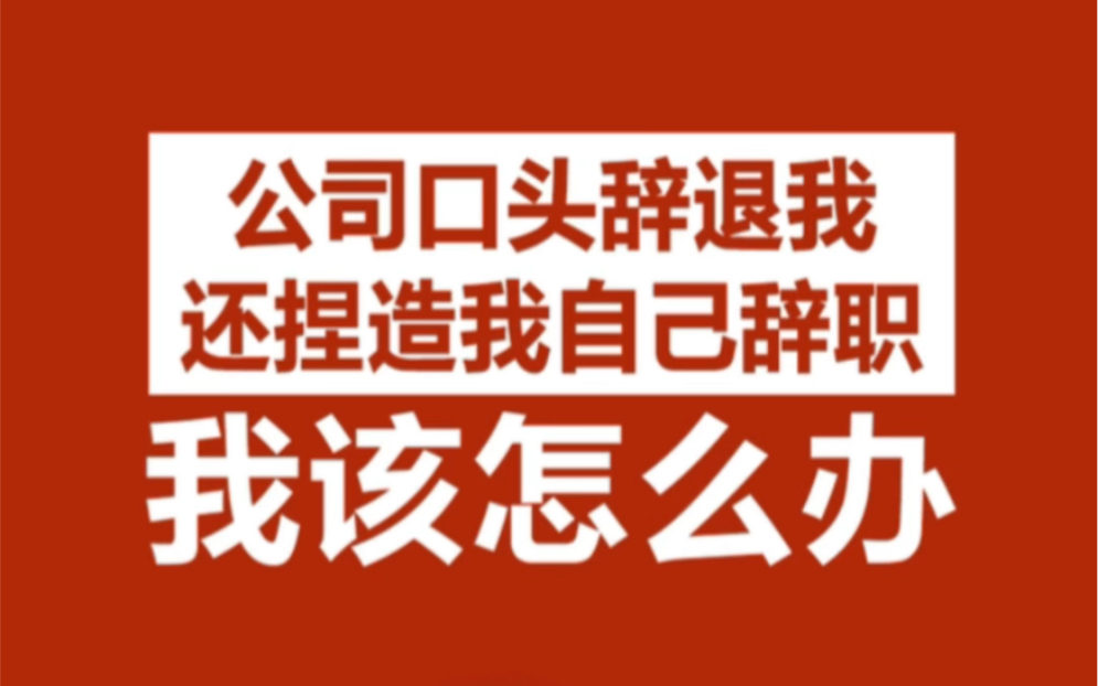 公司口头辞退我,还捏造我自己辞职,我该怎么办?哔哩哔哩bilibili