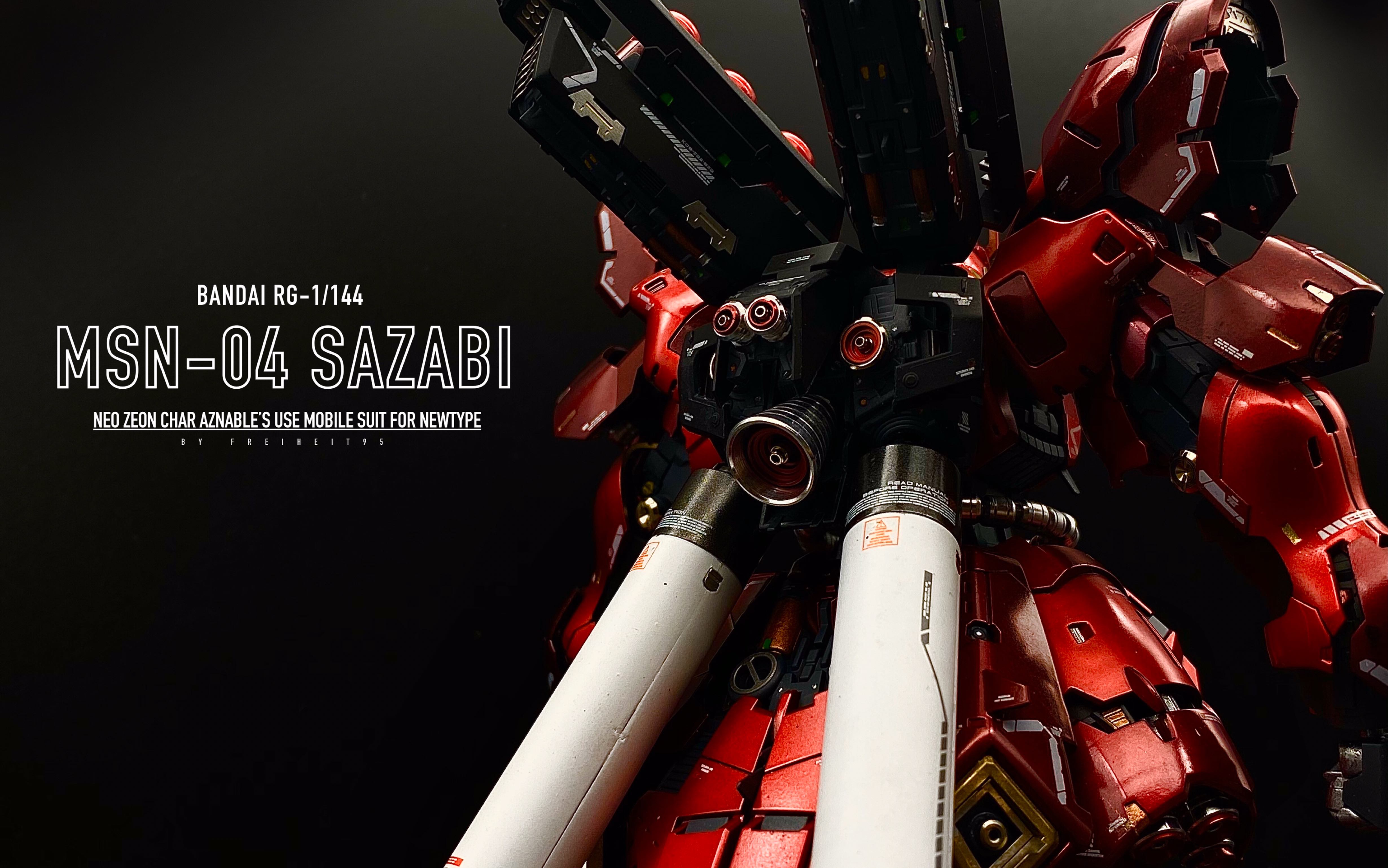 模型分享bandai红色有角三倍速rgmsn04沙扎比改造成品展示