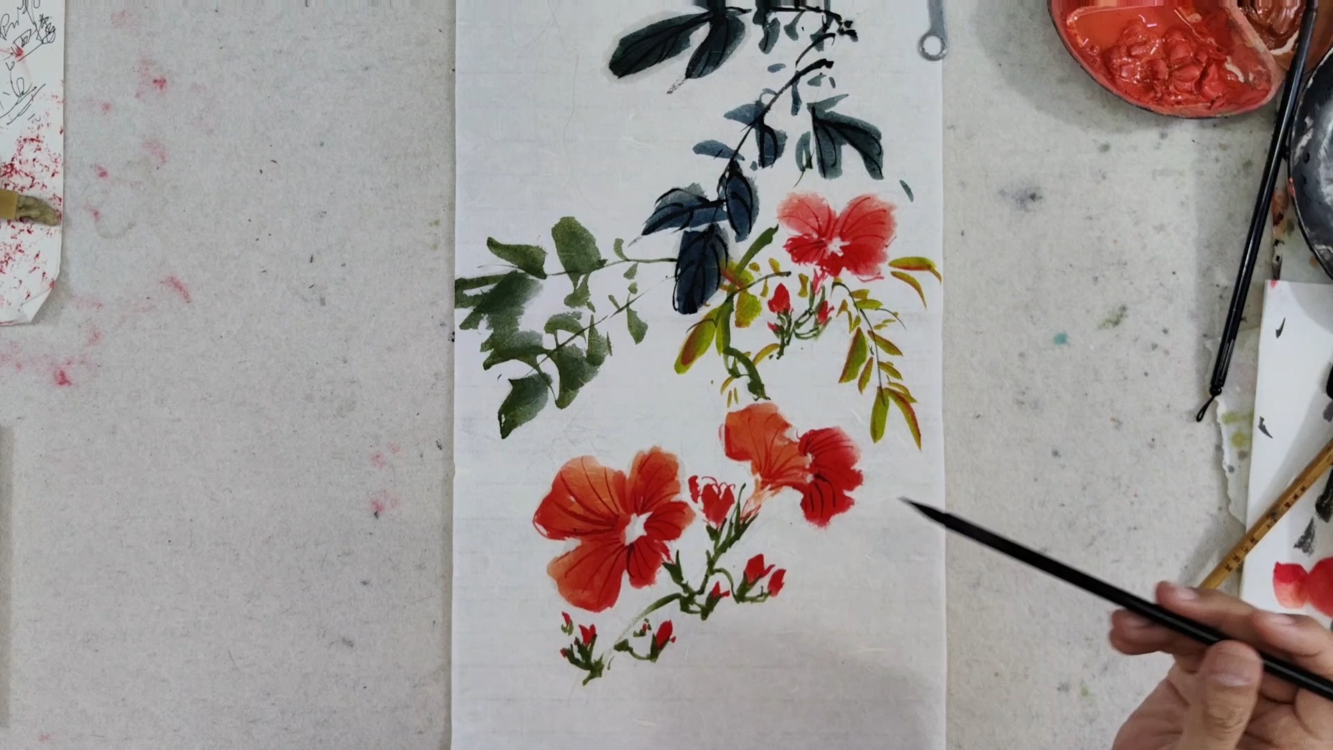 《凌云之志》凌霄花国画