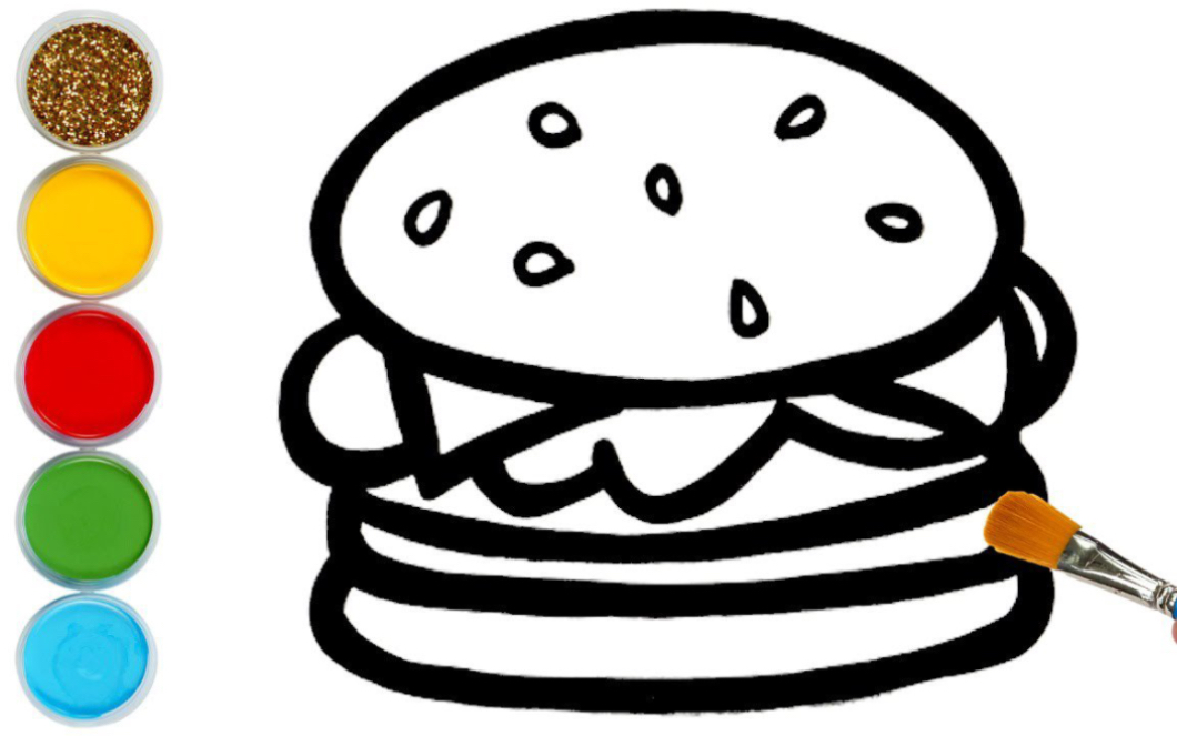 肯德基麦当劳汉堡套餐儿童创意简笔画