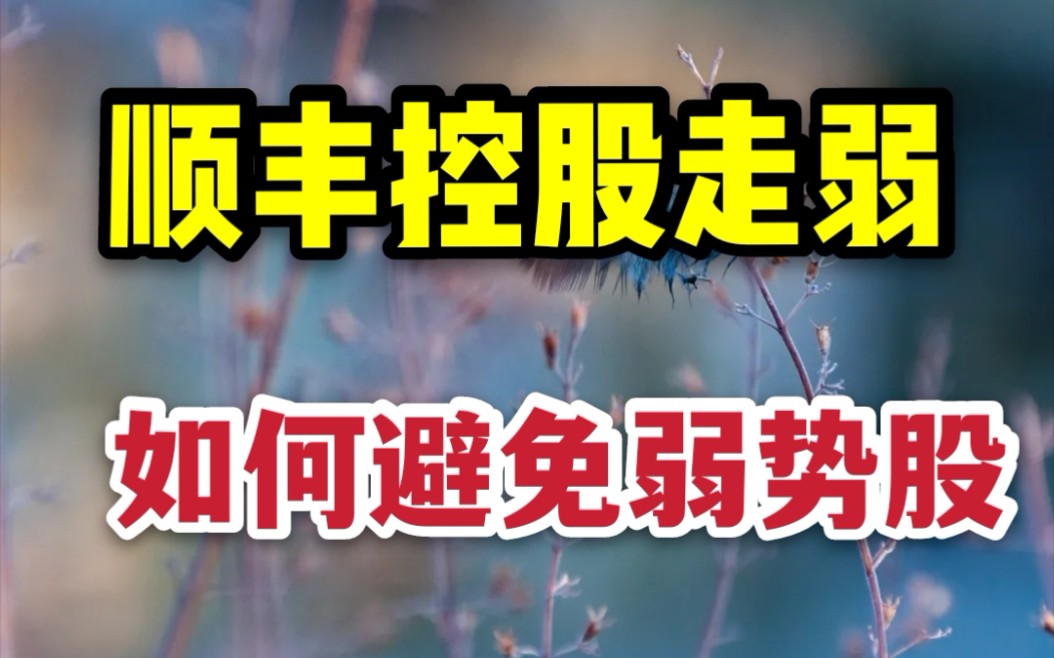 【股票知识】市场不好的情况下,如何避免弱势股票,以顺丰控股为例子哔哩哔哩bilibili