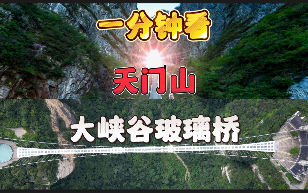 【做卡点上头了】一分钟游张家界大峡谷玻璃桥&天门山哔哩哔哩bilibili