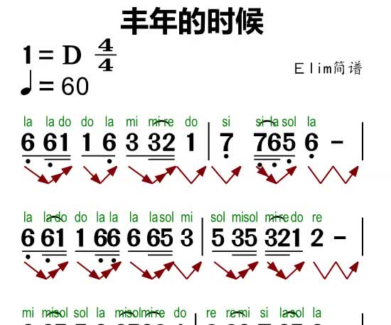 豐年的時候要預備荒年的糧…… 零基礎學簡譜 唱譜 簡譜視唱 簡譜識譜