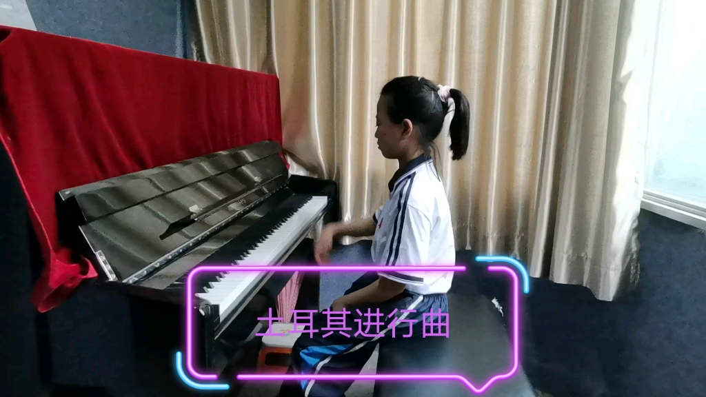 蓓蓓钢琴莫扎特土耳其进行曲名曲背弹独奏