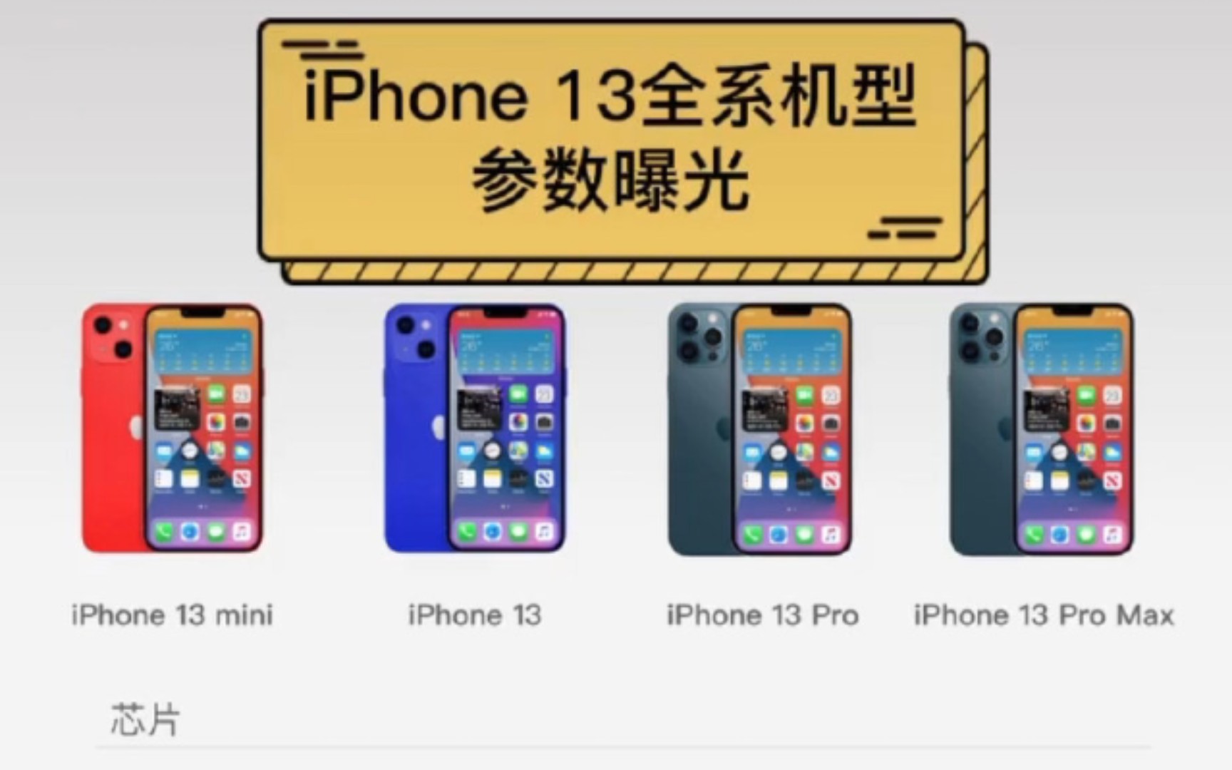 iPhone13系列机型参数曝光:苹果13价格或将5499元起!哔哩哔哩bilibili